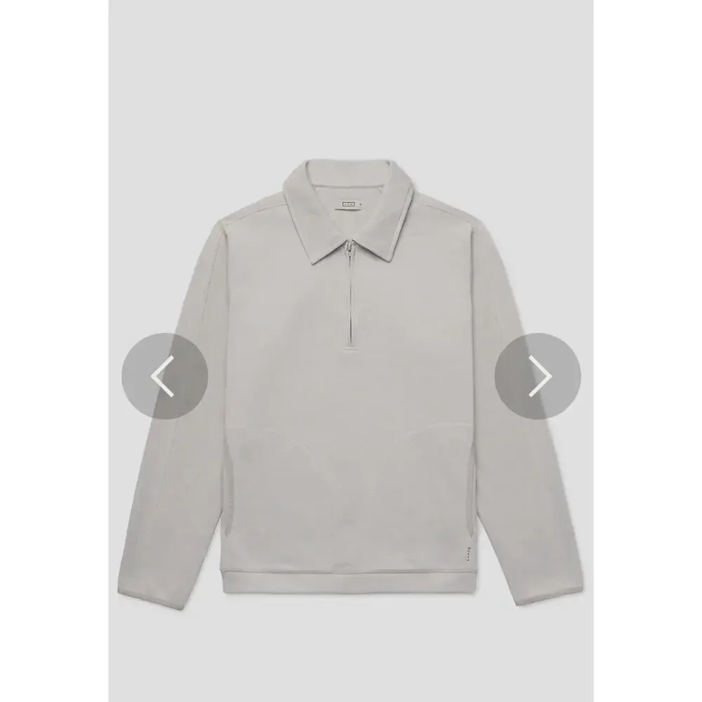 AYR $185 The Trials Lime Stone Sports Rib Quarter Zip Pullover Cream Medium